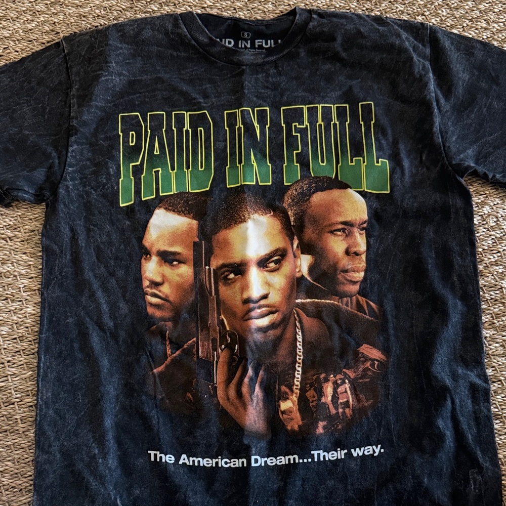 Paid in Full Graphic Black T-Shirt small new